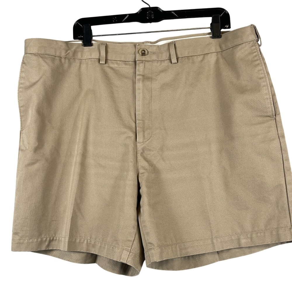 Lands End Men 42 Traditional Fit Khaki Chino Shorts Cotton Classic Casual Preppy